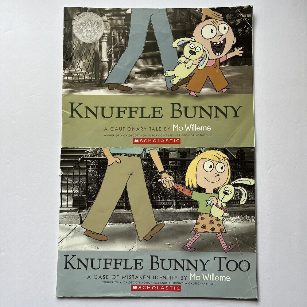 Knuffle Bunny and Knuffle Bunny Too Set of 2 Paperback Children Books Mo Willems